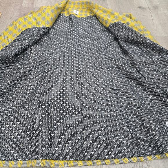 Cabi Regency Yellow Gray Houndstooth Coat Jacket Sz L Tailored Academia Workwear - Picture 9 of 11
